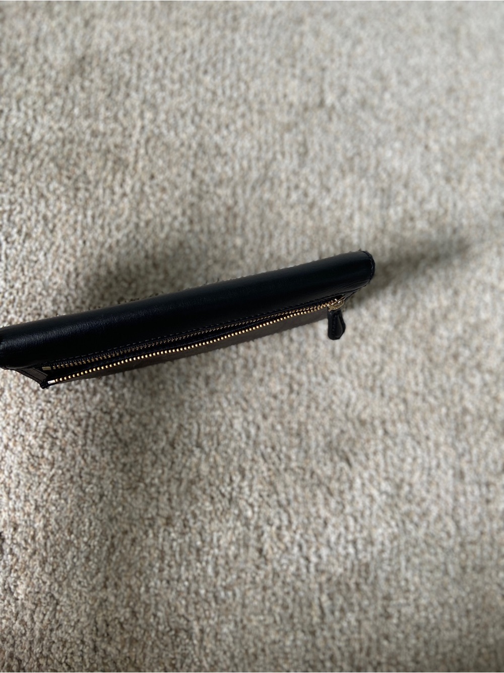 COACH Signature Slim Envelope Wallet Brown Black Leather Long Flap Clutch - Picture 8 of 13